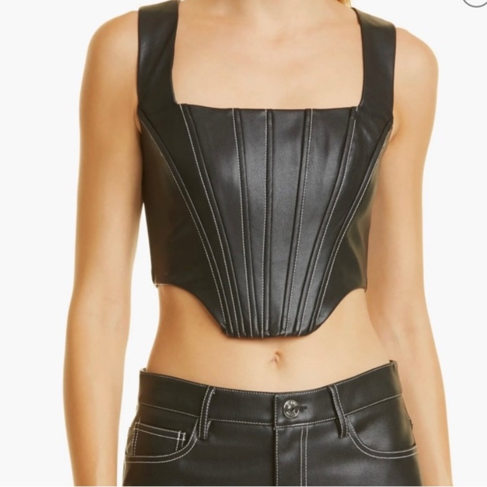 Staud Black Bustier Top